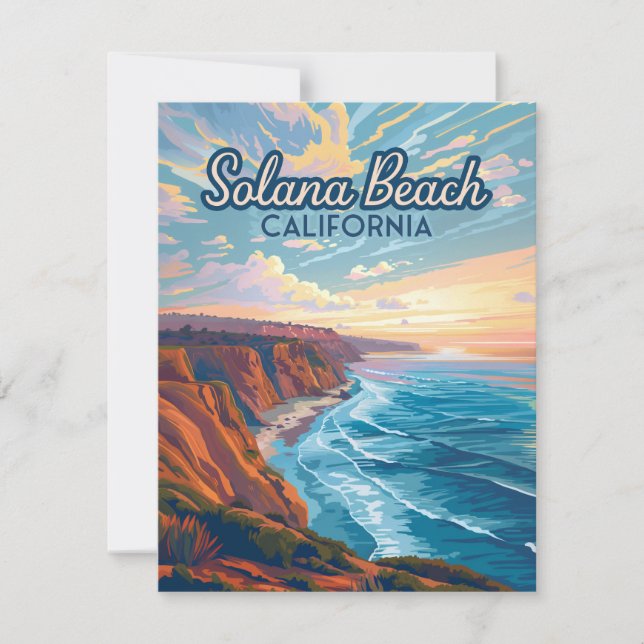 Solana Beach California San Diego Vintage Card (Framsida)