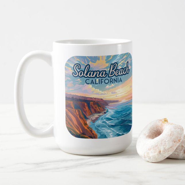 Solana Beach California San Diego Vintage Kaffemugg (Med munk)