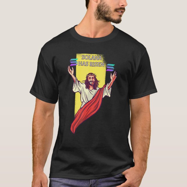 Solana Crypto har fått ryptocurrency Jesus T Shirt (Framsida)