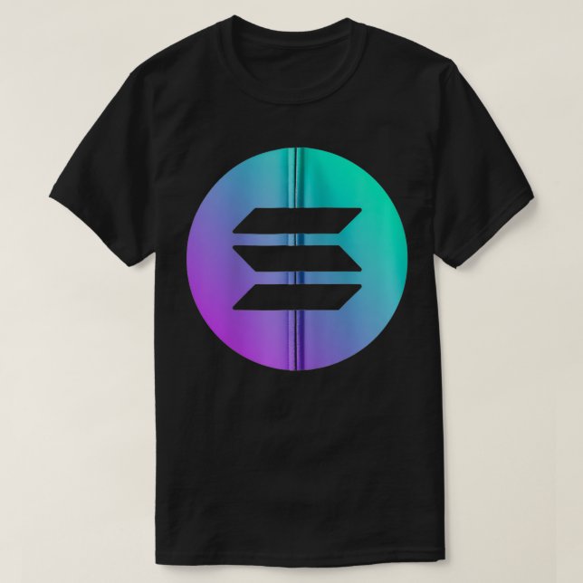 Solana SOL Logotyp Image Cryptocurrency Emblem Zip T Shirt (Design framsida)