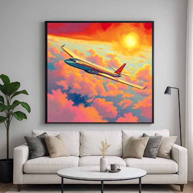 Solande flygplan - Vibrant Painterly Stil Art Poster (Skapare uppladdad)