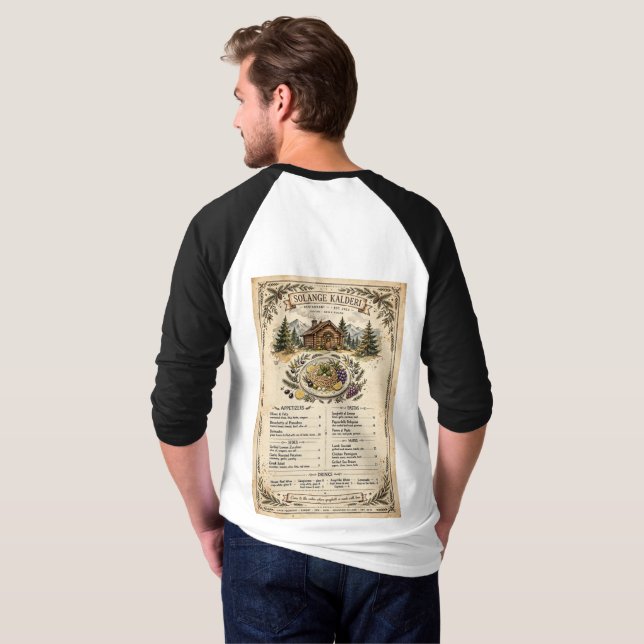 Solange Kalderi Restaurang Meny Design T-Shirt (Hel baksida)