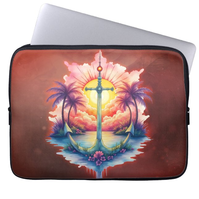 Solankare i en tropisk paradis.  laptop fodral (Framsidan)
