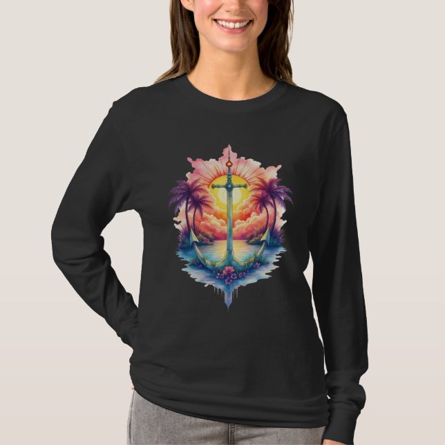 Solankare i en tropisk paradis.  t shirt (Framsida)