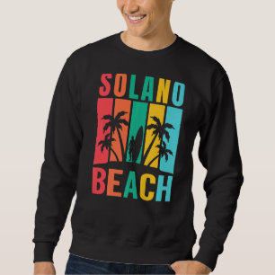 Solano Beach California Surfa Summer Vacation Vint Lång Ärmad Tröja