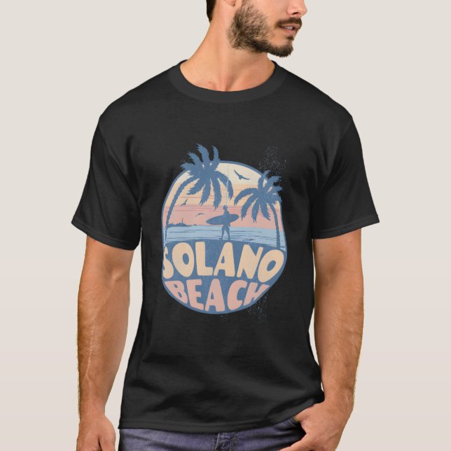 Solano California Strand Surfing Sommarledighet T Shirt (Framsida)