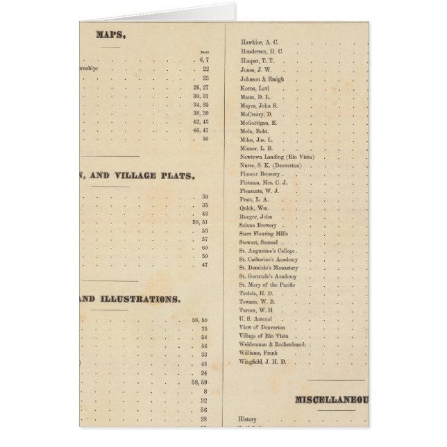 Solano County atlas karta Hälsningskort (Framsidan)