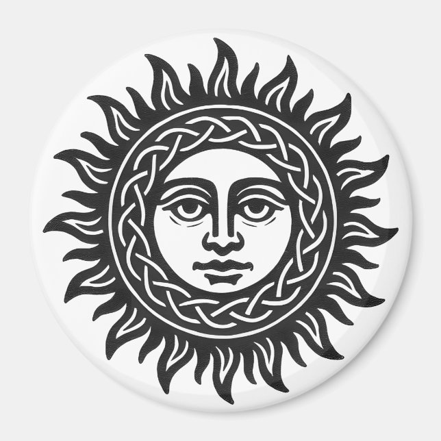 Solansikte sigill – Svarta solens emblem Magnet (Framsidan)