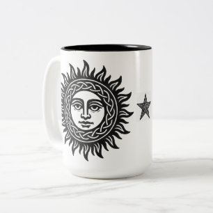 Solansikte sigill – Svarta solens emblem Två-Tonad Mugg