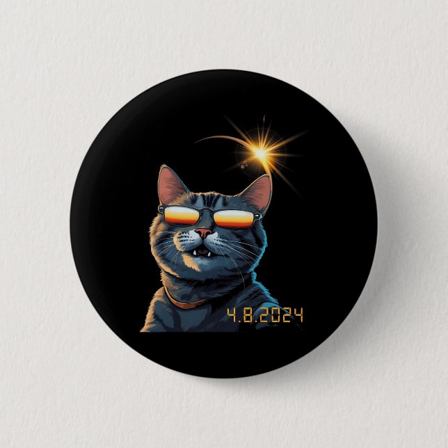 Solar 2024 Eclipse Cat Wearing Eclipse Glass 1 Knapp (Framsida)