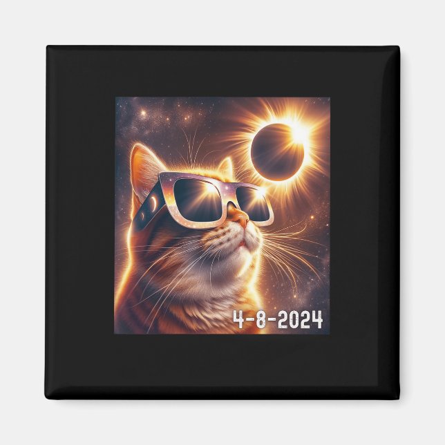 Solar 2024 Eclipse Wearing Gles Magnet (Framsidan)