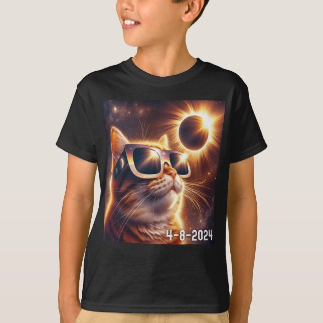 Solar 2024 Eclipse Wearing Gles T Shirt (Framsida)