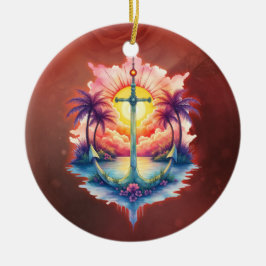 Solar anchor in a tropical paradise. julgransprydnad keramik