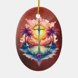 Solar anchor in a tropical paradise. julgransprydnad keramik