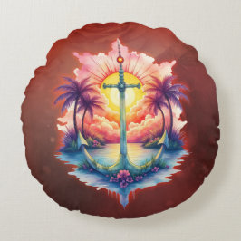 Solar anchor in a tropical paradise. rund kudde