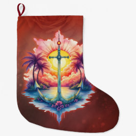 Solar anchor in a tropical paradise. stor julstrumpa