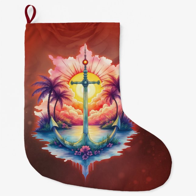 Solar anchor in a tropical paradise.  stor julstrumpa (Framsidan)