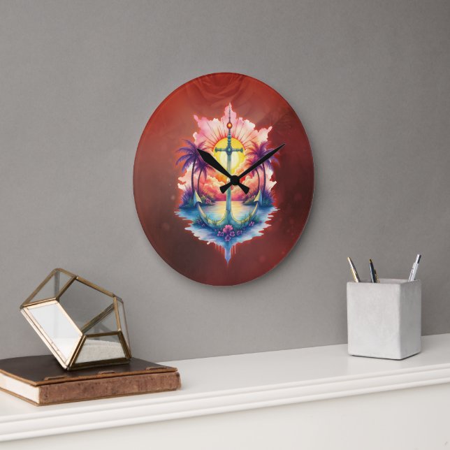 Solar anchor in a tropical paradise.  stor klocka (Kontor)