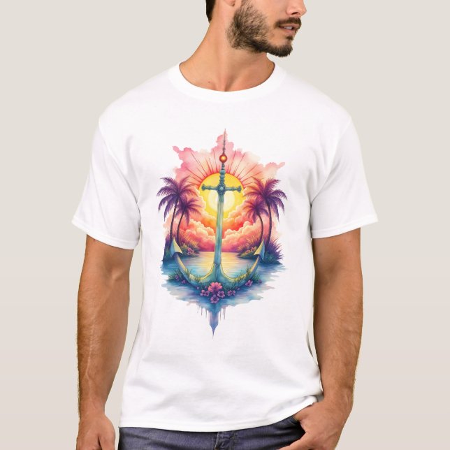 Solar anchor in a tropical paradise.  t shirt (Framsida)