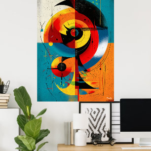 Solar Axis – Modern Bauhaus-symmetri Väggkonst