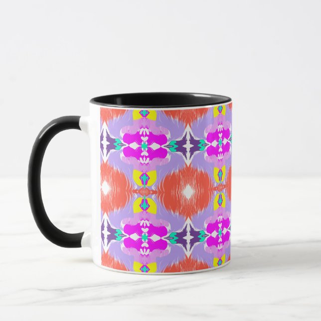 Solar Bloom Kaleidoscope Throw Pillow Mugg (Vänster)