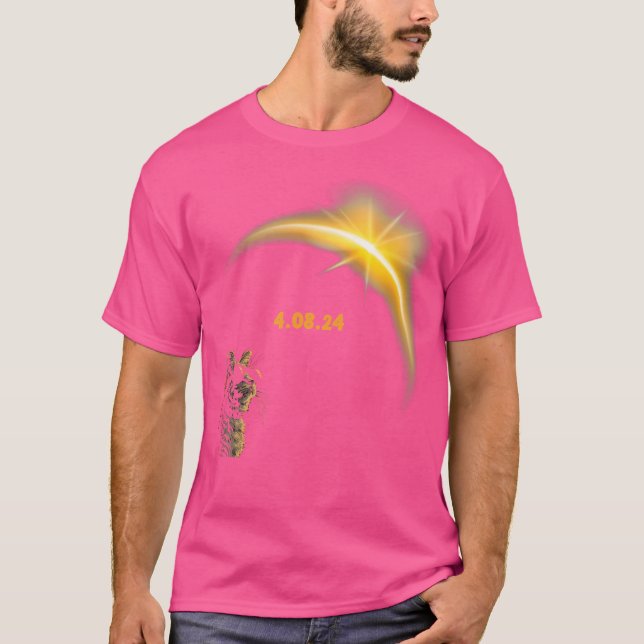 Solar Cat Eclipse Se hela förmörkelsen 8 april 202 T Shirt (Framsida)