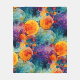 Solar Drift Vibrant Fractal Art Abstract Pattern Fleecefilt