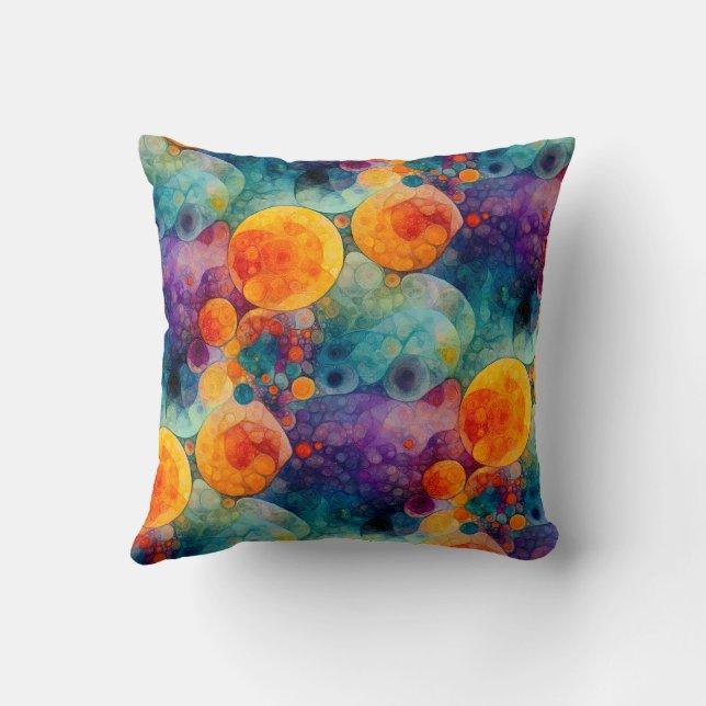 Solar Drift Vibrant Fractal Art Abstract Pattern Kudde (Baksida)