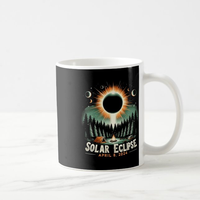 Solar Eclipse 04.08.2024 American Solar Eclipse Kaffemugg (Höger)