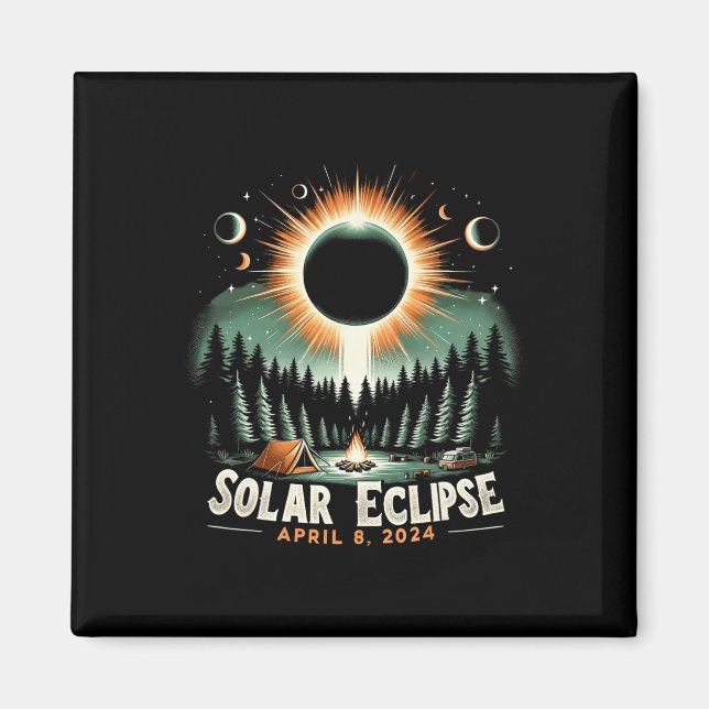 Solar Eclipse 04.08.2024 American Solar Eclipse Magnet (Framsidan)