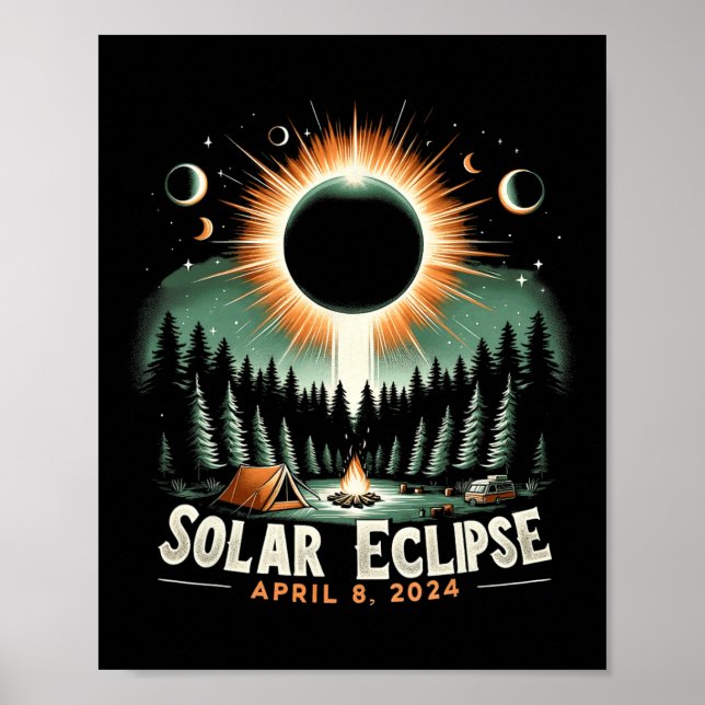 Solar Eclipse 04.08.2024 American Solar Eclipse Poster (Framsidan)