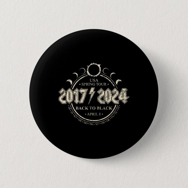 Solar Eclipse 20172024 Tillbaka till Black US Vår  Knapp (Framsida)