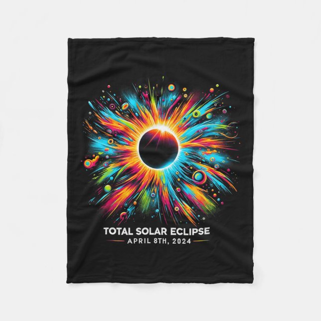 Solar Eclipse 2024 04.08.24 Eclipse Manar Womens K Fleecefilt (Framsidan)
