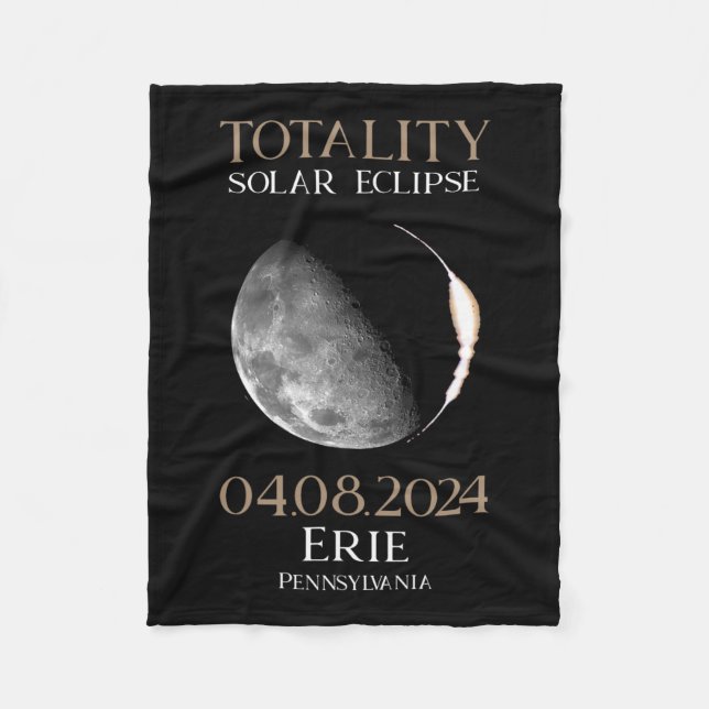 Solar Eclipse 2024 04.08.24 Erie Pennsylvania Fleecefilt (Framsidan)