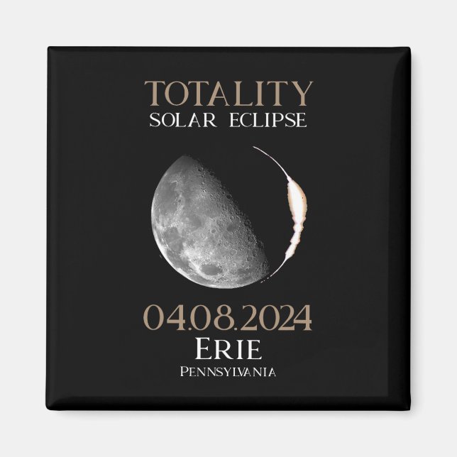 Solar Eclipse 2024 04.08.24 Erie Pennsylvania Magnet (Framsidan)