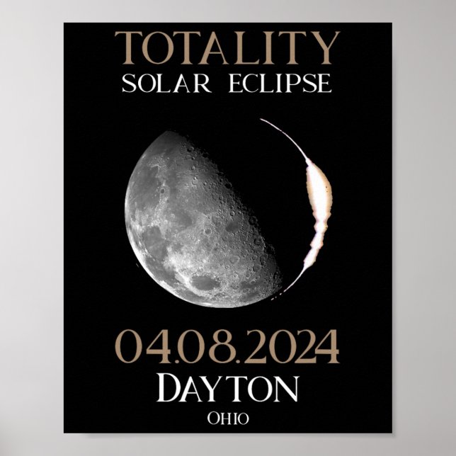 Solar Eclipse 2024 04 Dayton Ohio Poster (Framsidan)