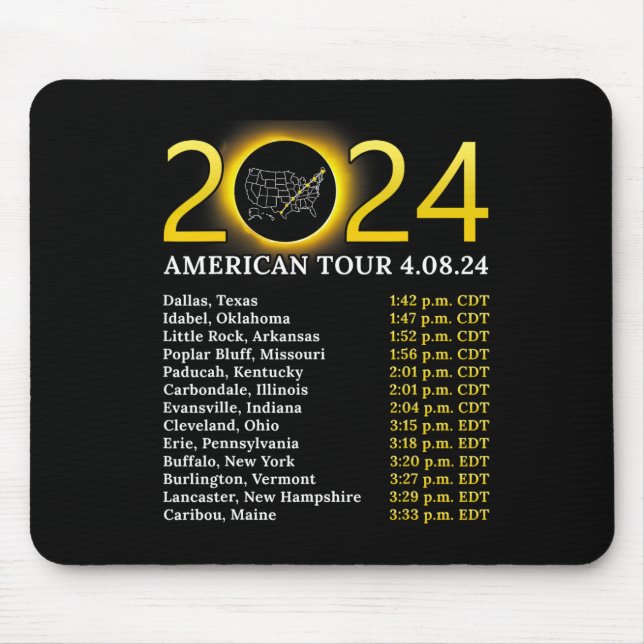 Solar Eclipse 2024 American Tour 2024 Totality Tot Musmatta (Framsidan)