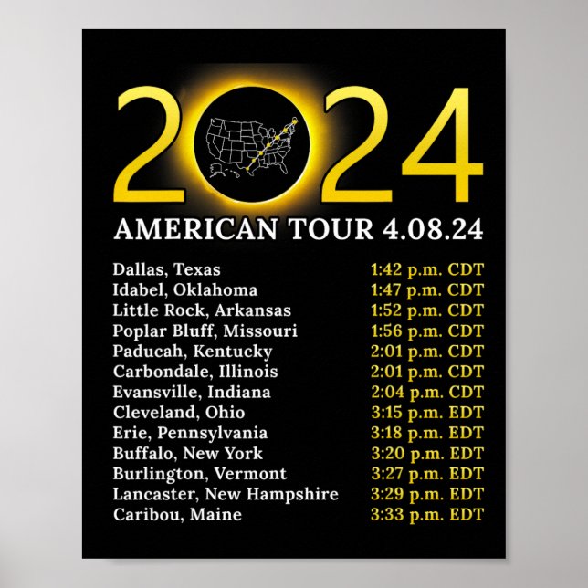 Solar Eclipse 2024 American Tour 2024 Totality Tot Poster (Framsidan)