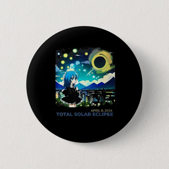 Solar Eclipse 2024 Anime Stil Art Knapp (Framsida)