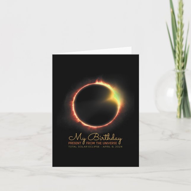 Solar Eclipse 2024 April 8 Totalt Eclipse Kort (Framsida)