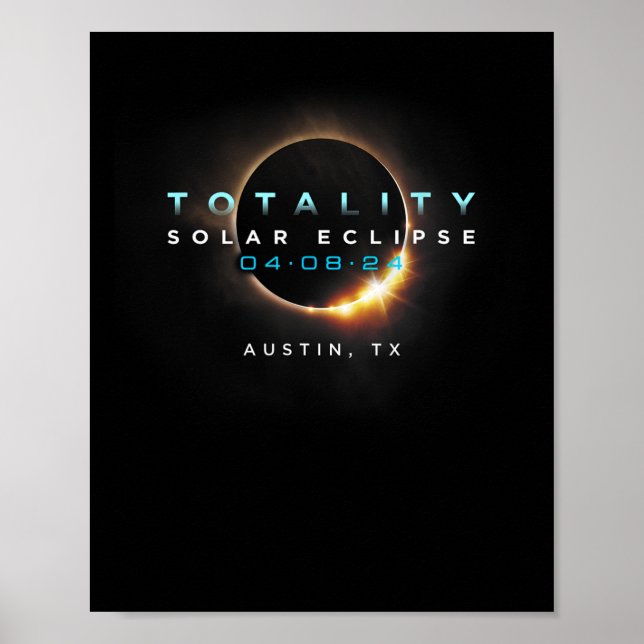 Solar Eclipse 2024 Austin Poster (Framsidan)