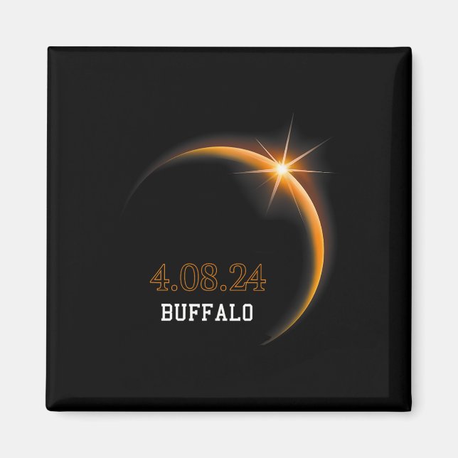Solar Eclipse 2024 Buffalo Totality Vår 4.08.24 Magnet (Framsidan)