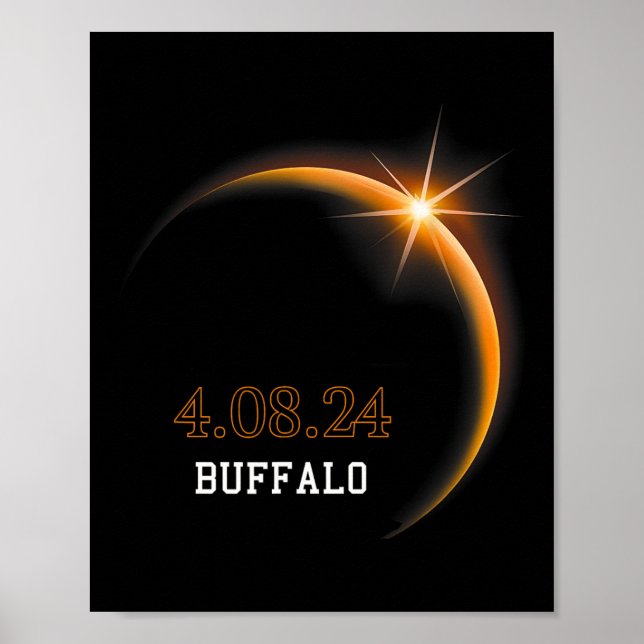 Solar Eclipse 2024 Buffalo Totality Vår 4.08.24 Poster (Framsidan)