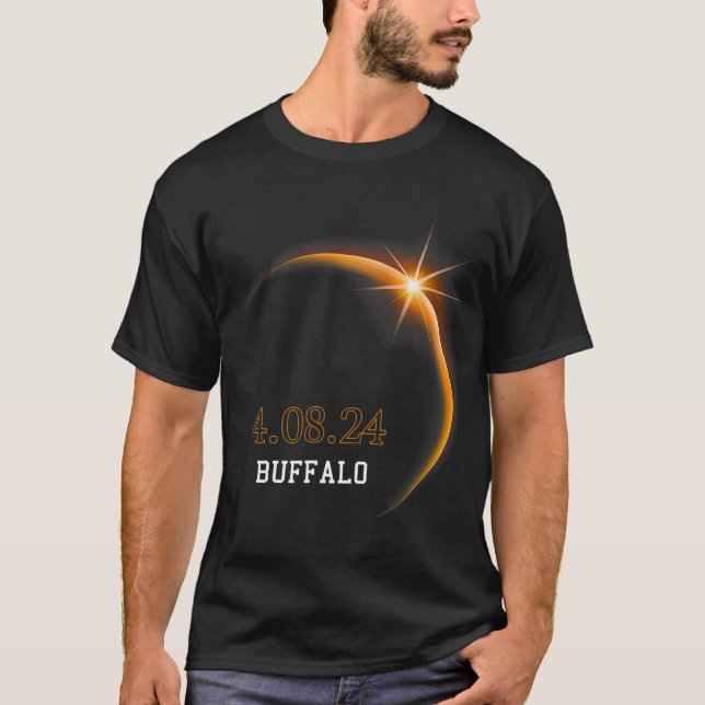 Solar Eclipse 2024 Buffalo Totality Vår 4.08.24 T Shirt (Framsida)