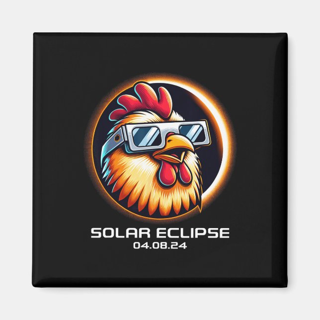 Solar Eclipse 2024 Chicken Totality Cute Matching Magnet (Framsidan)