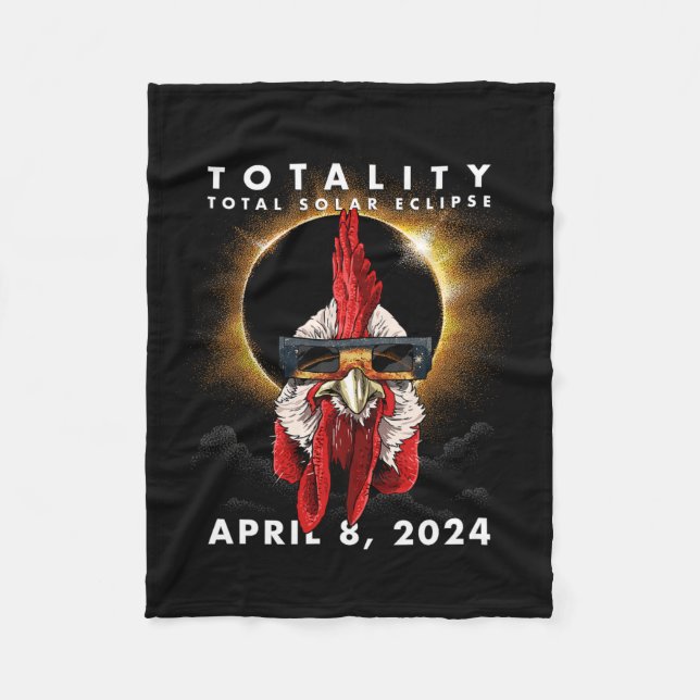 Solar Eclipse 2024 Chicken Tupp Fleecefilt (Framsidan)