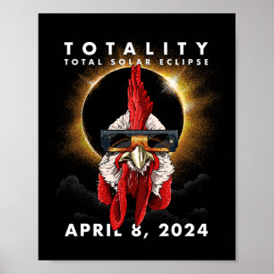 Solar Eclipse 2024 Chicken Tupp Poster