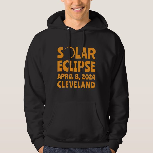 Solar Eclipse 2024 Cleveland Ohio Hoodie (Framsida)