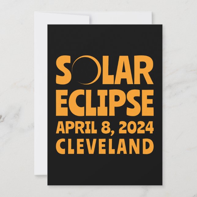 Solar Eclipse 2024 Cleveland Ohio Inbjudningar (Framsida)