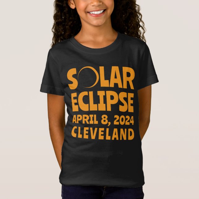 Solar Eclipse 2024 Cleveland Ohio T Shirt (Framsida)